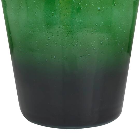 Green Glass Modern Vase, 21" x 12" x 12"